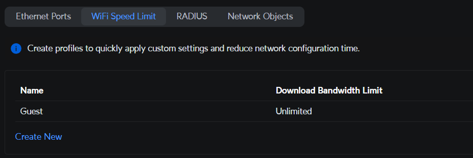 Wifi Speed Profiles